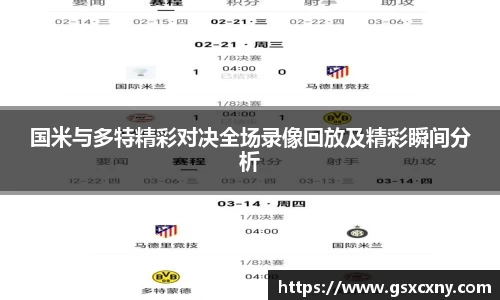 国米与多特精彩对决全场录像回放及精彩瞬间分析